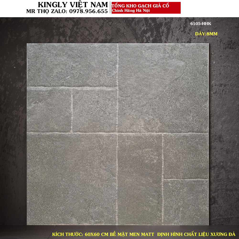 Gạch lát sân giả cổ 60x60 Trung Quốc 6105